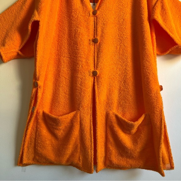 La Veste Ship Wheel Kimono Towel Dress in Orange - Picture 6 of 16